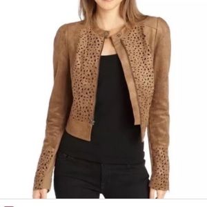 Bcbg skyler suede jacket in apricot